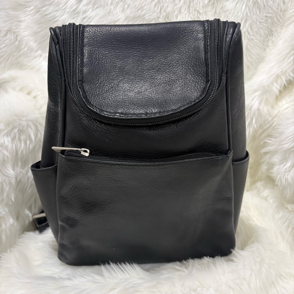 Wilsons Leather Black Mini Backpack Interior with Branded Label